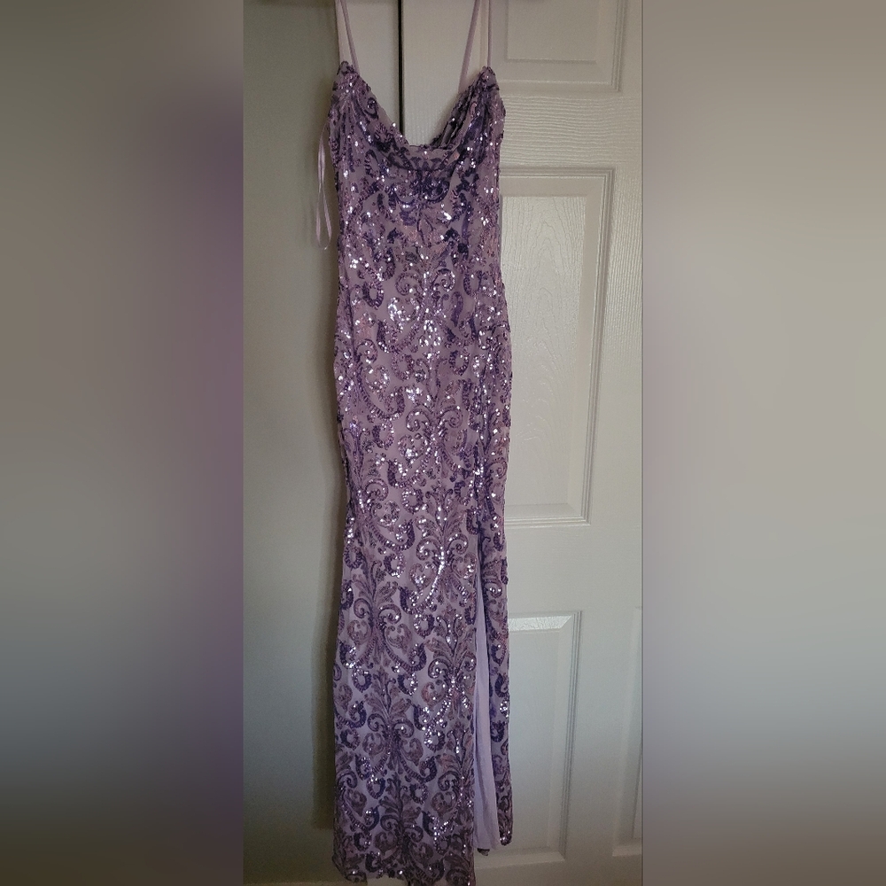 Windsor Lilac Sequin Prom Dress